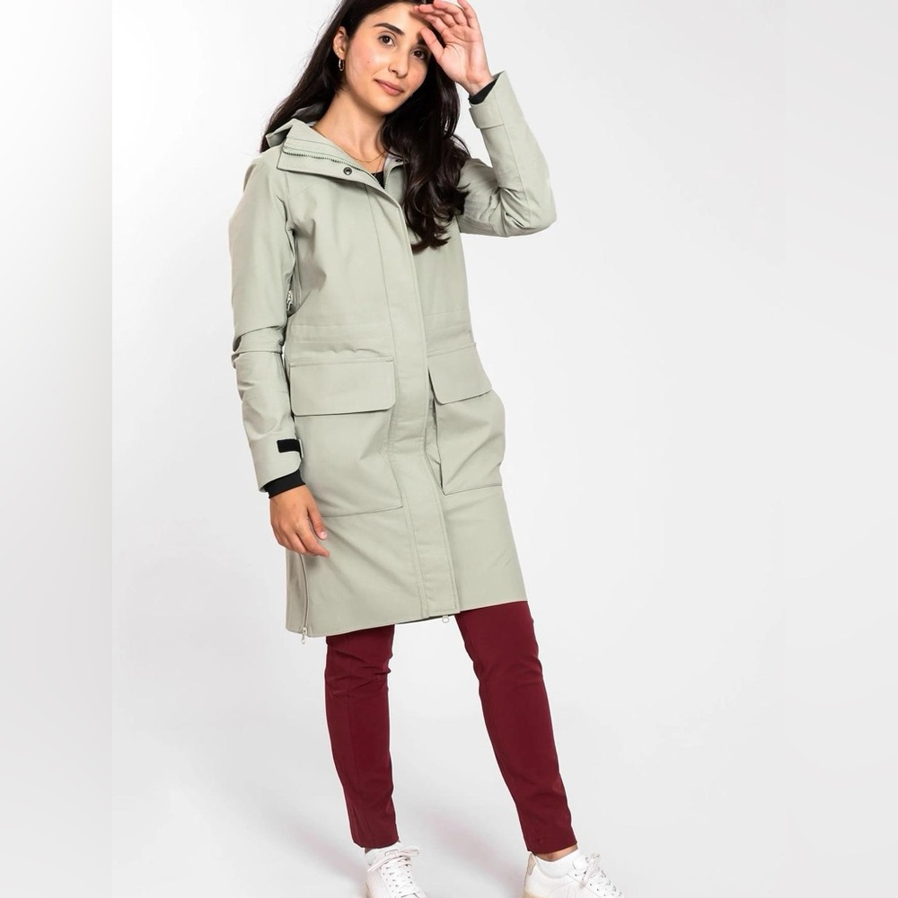Alder Apparel Rain or Shine Coat in Sage 3X A14